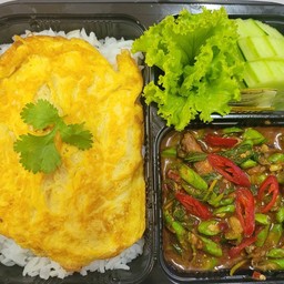 E-415 ข้าว+กะเพราปลากระป๋อง+อาหาร 1อย่าง(ตามตัวเลือก)