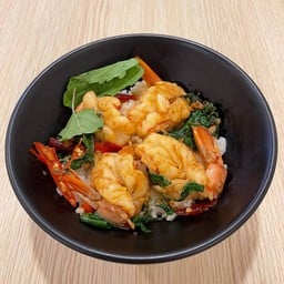 ข้าวกะเพรากุ้ง