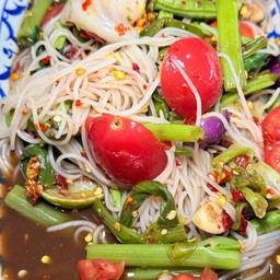 ตำขนมจีนผักลวก