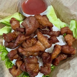 ข้าวหน้าหมูทอด