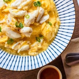 Creamy Omelet With Crab On Rice