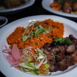 ข้าวผัดกิมจิคอหมูย่าง