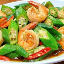 กระเจี๊ยบเขียวผัดกุ้ง