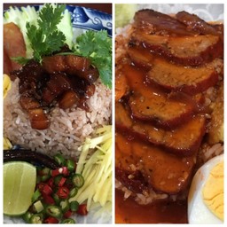 [เซตสุดฮิต] ข้าวคลุกกะปิทรงเครื่อง + ข้าวหมูแดง หมูกรอบ