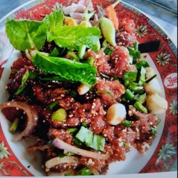 ก้อยเนื้อเสือร้องไห้แบบดิบ