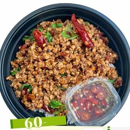 กะเพราหมูสับพริกแห้ง