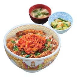 ข้าวหน้าหมูย่างฮอกไกโดกิมจิ และชุดสุดคุ้ม