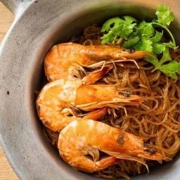 กุ้งอบวุ้นเส้น&หมึกย่าง