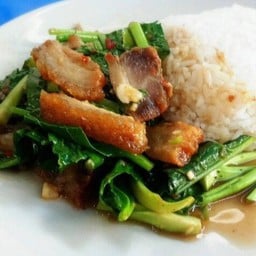 ข้าวคะน้าหมูกรอบ