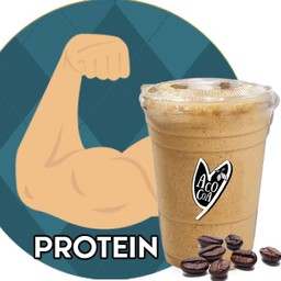 ลาเต้โปรตีนปั่น ให้โปรตีน 34 g [กาแฟสดอาราบิก้าxเวย์โปรตีน]