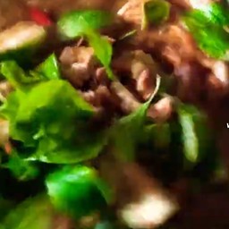 แกงเผ็ดหมูเนื้อแดงใบโหระพา(กับข้าว)