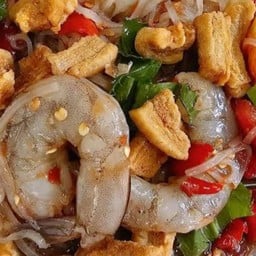 ตำเส้นเล็ก กุ้งสด แคปหมู