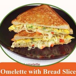 Omelet with bread slice