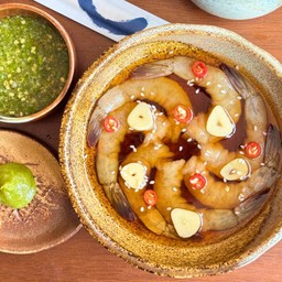 [อร่อยซ่ากับโค้ก] กุ้งดองซีอิ๊วเกาหลี (กุ้ง 9-10ตัว) +  โค้ก ไม่มีน้ำตาล (ขวด) 