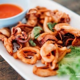 หมึกแดดเดียวทอดกระเทียม