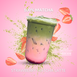 มัทฉะสตรอเบอร์รี่ลาเต้ (Strawberry Matcha Latte)
