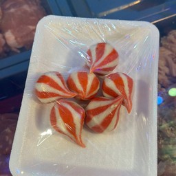 ซาลาเปาไข่เค็ม ลายชมพู  4 ลูก