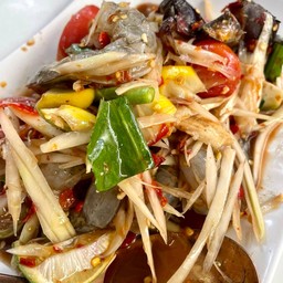 ตำกุ้งสด(ปูปลาร้า)