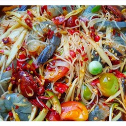 ตำป่าหอยดองกุ้งสด