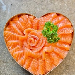 Cake salmon รูปหัวใจ