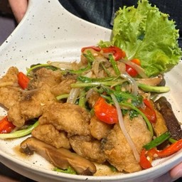 เนื้อปลากะพงผัดขึ้นฉ่าย