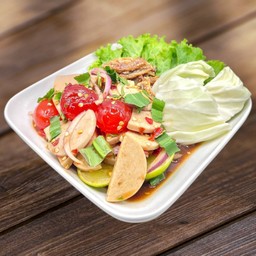 ยำลาวหมูยอไข่แดง