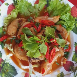 เนื้อปลากระพงทอด3รส