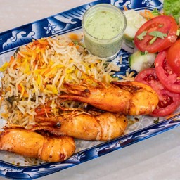 Prawns briyani ข้าวหมกกุ้ง ข้าวบัสมาติ