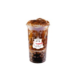 ชานมเผือกบราวน์ชูก้าครีมชีสพ่นไฟ