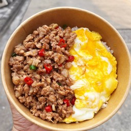 หมูคั่วเกลือ+ไข่ขยี้