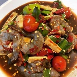ตำเหลากุ้งสด