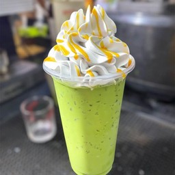 ชาเขียวเย็น+วิปครีม