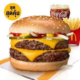 [อร่อยซ่ากับโค้ก] ชุดดับเบิ้ล ควอเตอร์ พาวน์เดอร์ วิท ชีส (L