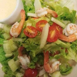 สลัดผัก+กุ้ง