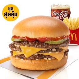 [อร่อยซ่ากับโค้ก] ชุดทริปเปิ้ลบีฟชีสเบอร์เกอร์ (L)