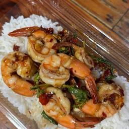 ข้าวกะเพรากุ้ง