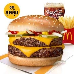 [อร่อยซ่ากับโค้ก] ชุดดับเบิ้ล ควอเตอร์ พาว์เดอร์ วิท ชีส (XL