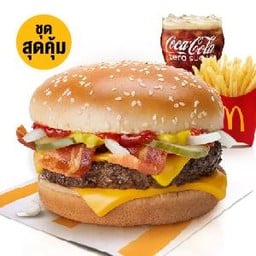 [อร่อยซ่ากับโค้ก] ชุดควอเตอร์ พาว์เดอร์ วิท ชีส เบคอน (L)