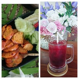 ไส้อั่วหมูสมุนไพรและน้ำกระเจียบ