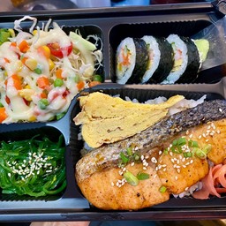 เบนโตะ ปลาแซลมอนย่างซีอิ๊ว