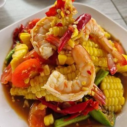 ตำข้าวโพด+กุ้งสุก