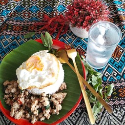 ข้าวกะเพราหมูสับไข่ดาว