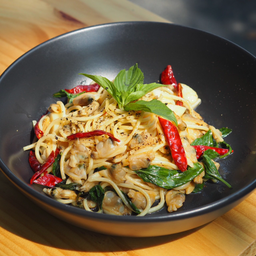 สปาเก็ตตี้หอยลายผัดพริกกระเทียม