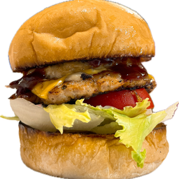 เบอร์เกอร์หมู ซอสบาร์บีคิว