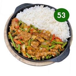 ผัดพริกแกงราดข้าว