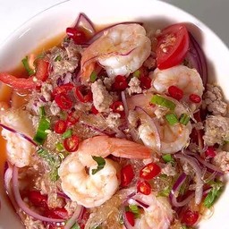 ยำเส้นแก้ว อกไก่ กุ้ง