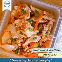 สันในหมูผัดกิมจิ พร้อมข้าว