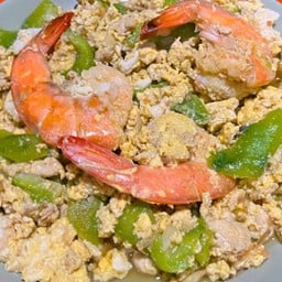 ผัดบวบ ใส่หมูกุ้ง