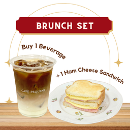 Ham Cheese Sandwich + เครื่องดื่ม 1 แก้วราคาไม่เกิน 90 บาท