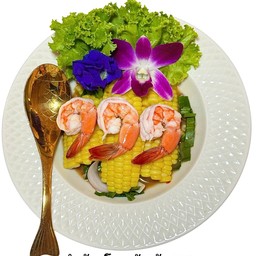 ยำข้าวโพดกุ้งเด้ง